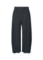 A product shot of the PLEATS PLEASE ISSEY MIYAKE MELLOW PLEATS trousers in blue black (14).