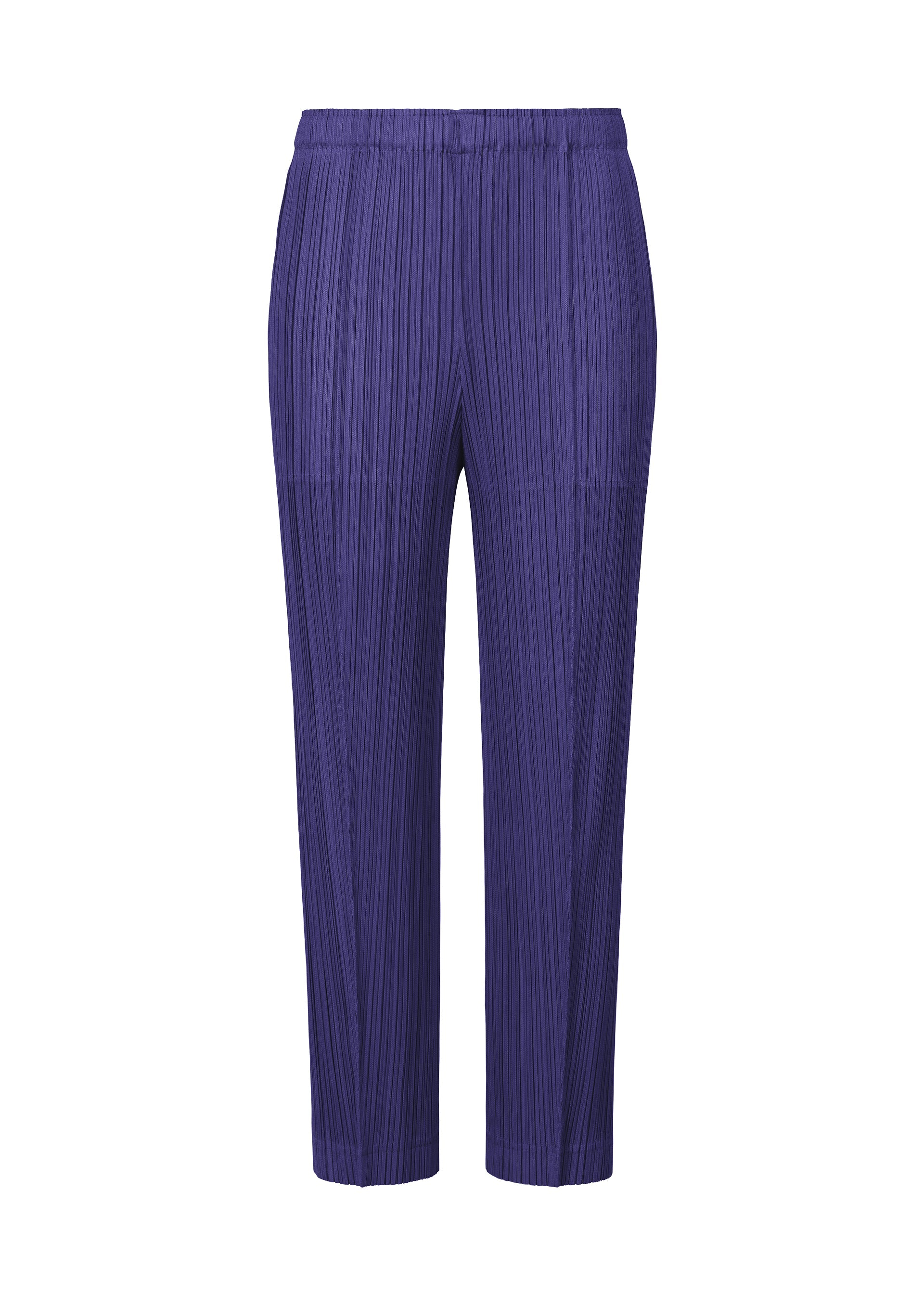 A product shot of the PLEATS PLEASE ISSEY MIYAKE THICKER BOTTOMS 1 trousers in blue (72).