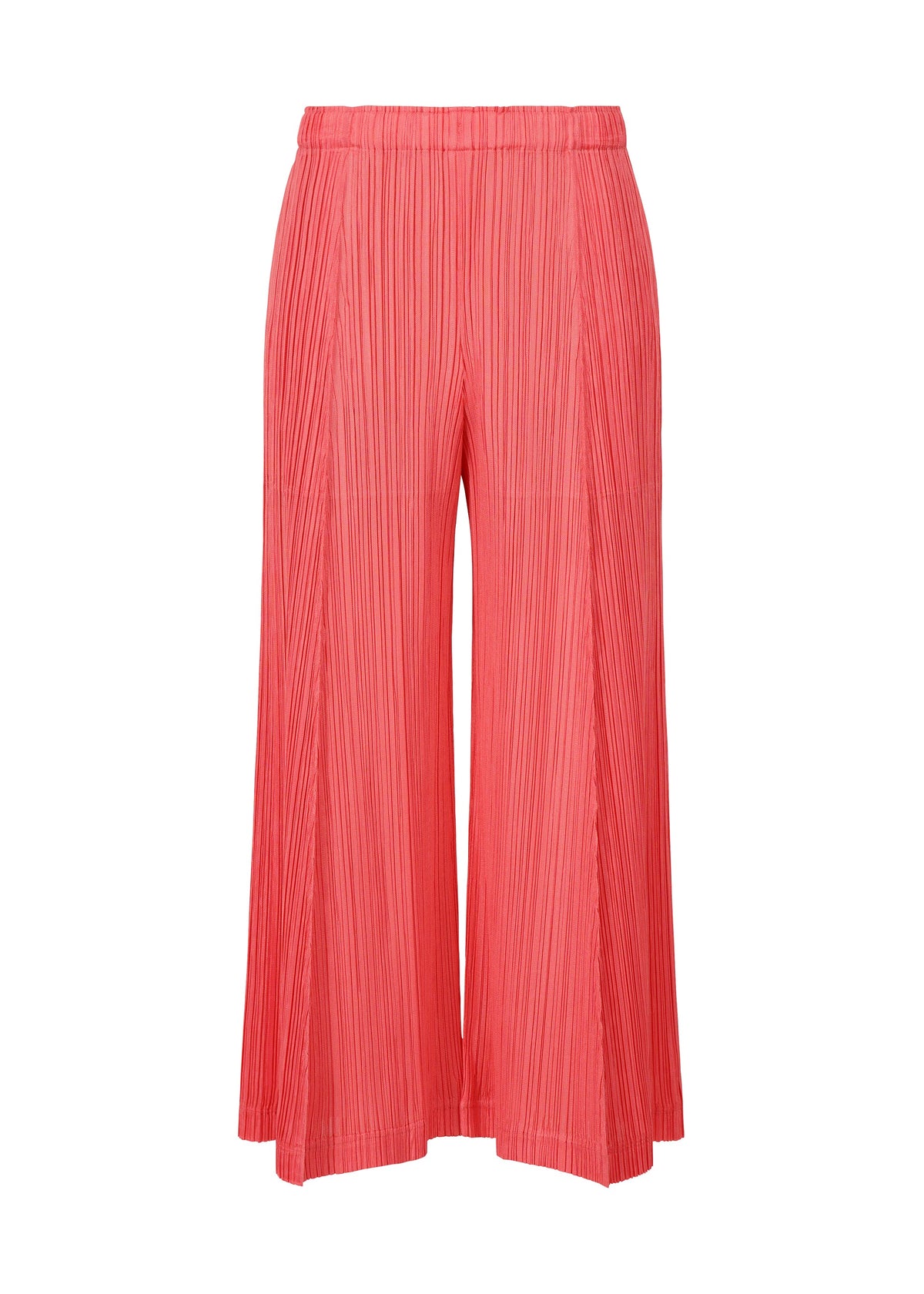 A product shot of the PLEATS PLEASE ISSEY MIYAKE THICKER BOTTOMS 1 trousers in coral pink (26).