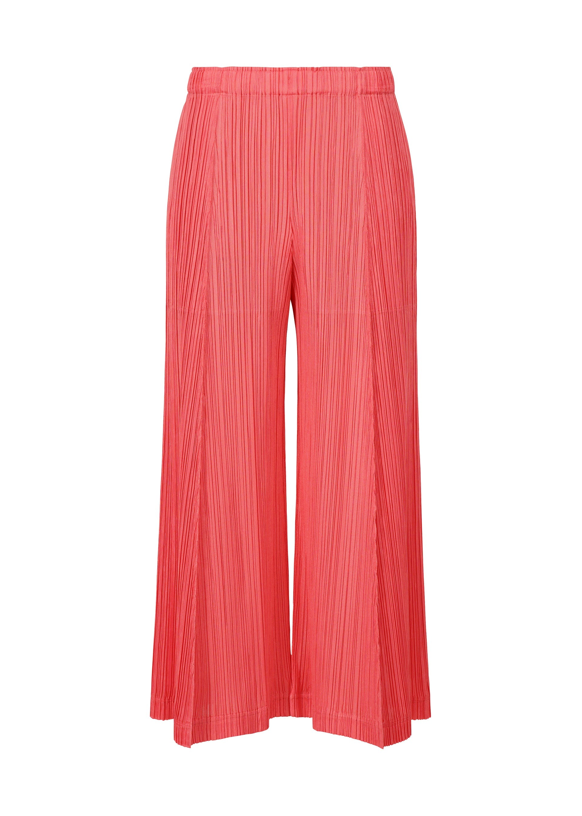 A product shot of the PLEATS PLEASE ISSEY MIYAKE THICKER BOTTOMS 1 trousers in coral pink (26).