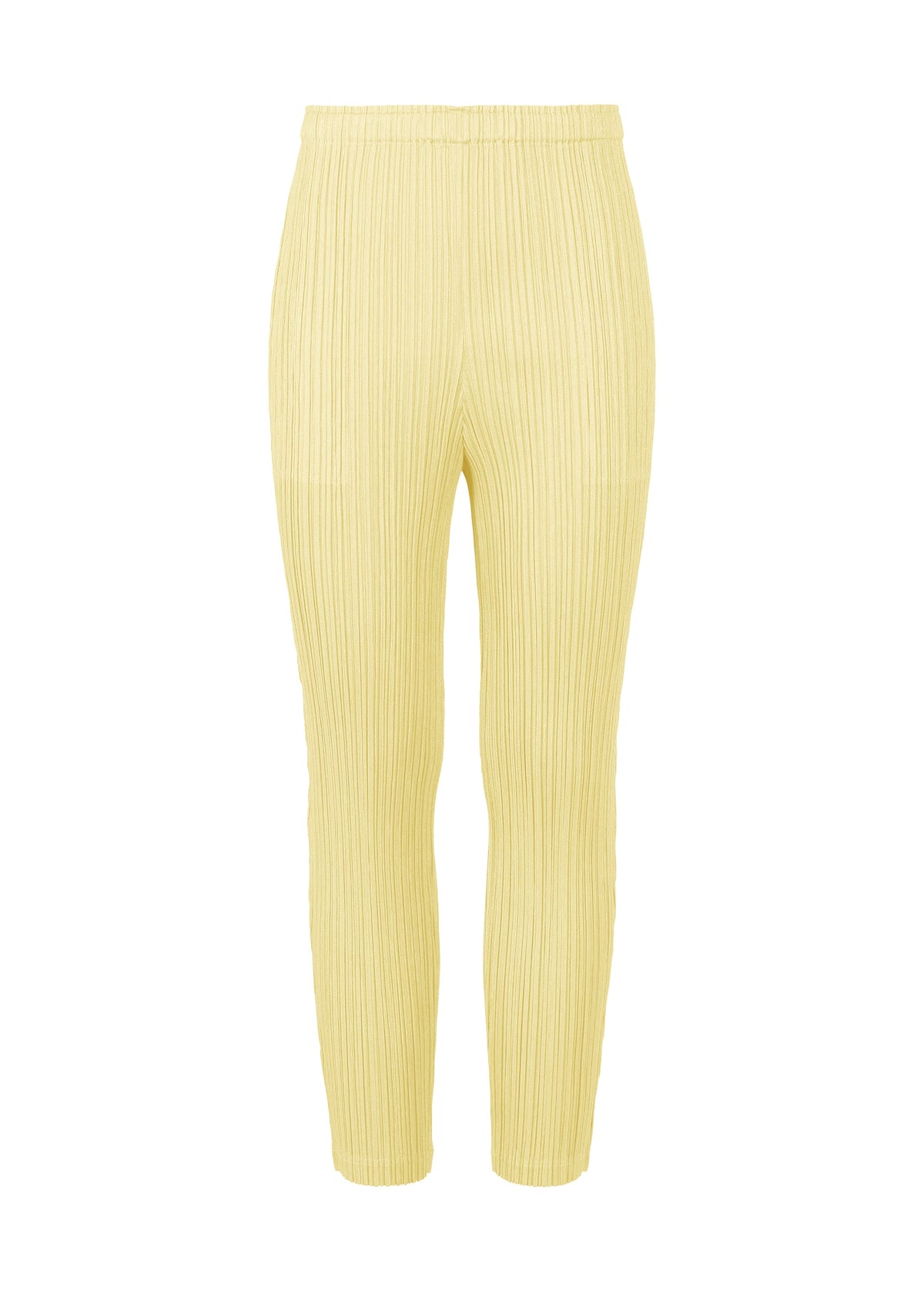 A product shot of the PLEATS PLEASE ISSEY MIYAKE THICKER BOTTOMS 2 trousers in cream (04).