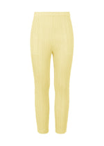 A product shot of the PLEATS PLEASE ISSEY MIYAKE THICKER BOTTOMS 2 trousers in cream (04).
