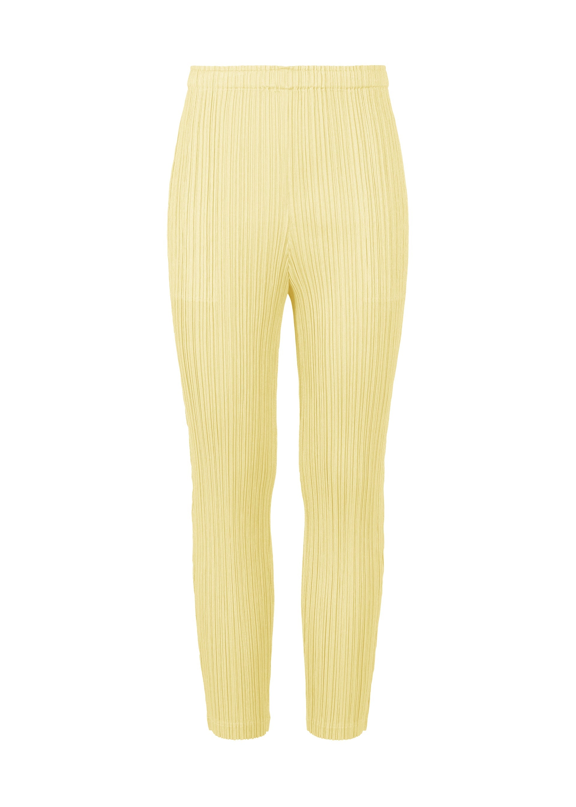 A product shot of the PLEATS PLEASE ISSEY MIYAKE THICKER BOTTOMS 2 trousers in cream (04).