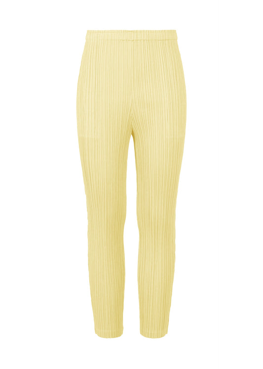 A product shot of the PLEATS PLEASE ISSEY MIYAKE THICKER BOTTOMS 2 trousers in cream (04).