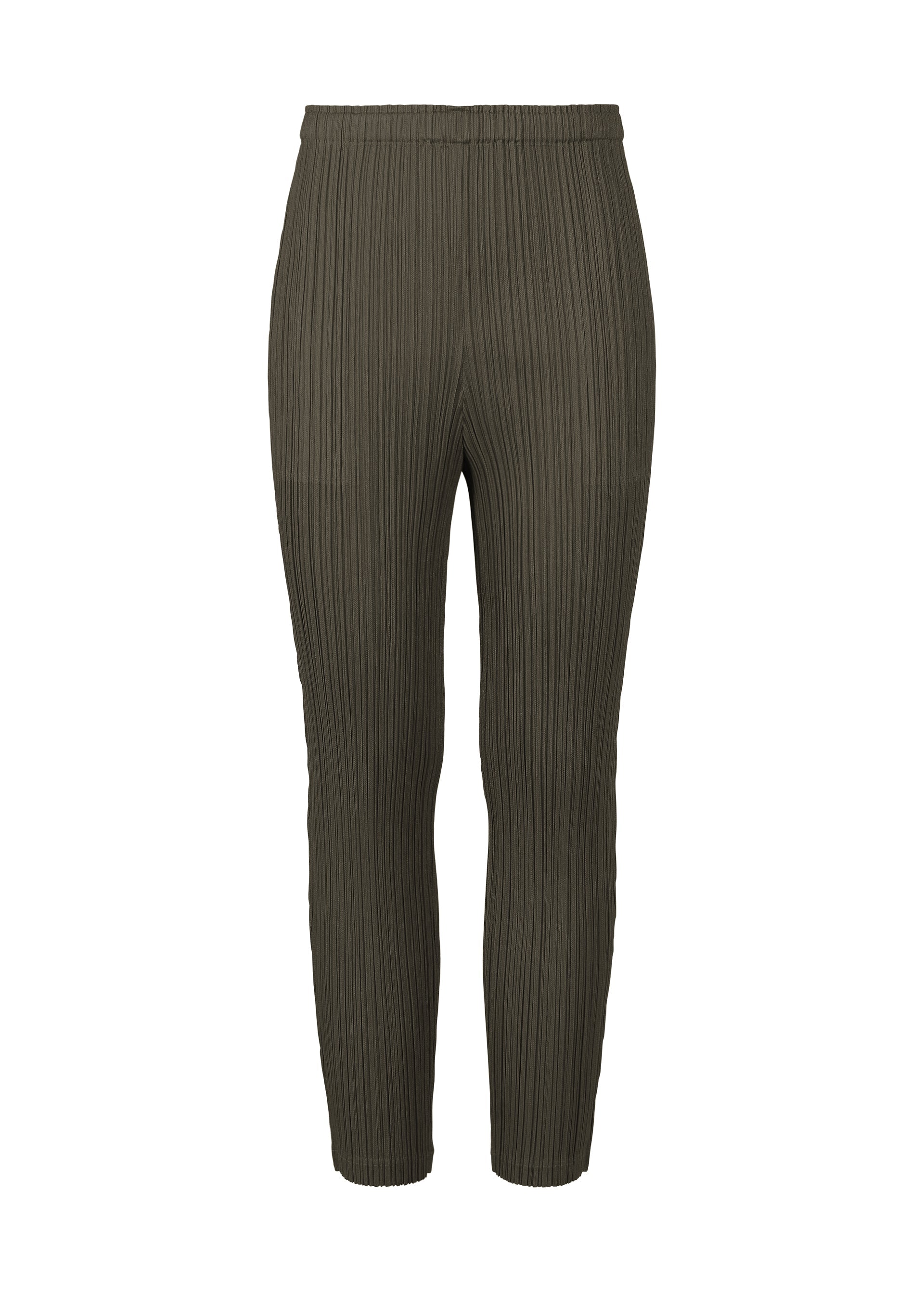 A product shot of the PLEATS PLEASE ISSEY MIYAKE THICKER BOTTOMS 2 trousers in steel grey (18).