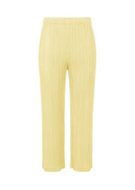 A product shot of the PLEATS PLEASE ISSEY MIYAKE THICKER BOTTOMS 2 trousers in cream (04).