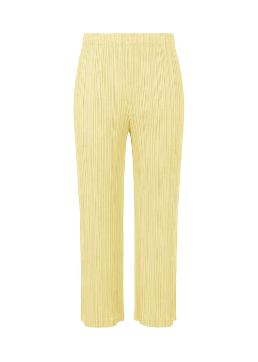 A product shot of the PLEATS PLEASE ISSEY MIYAKE THICKER BOTTOMS 2 trousers in cream (04).