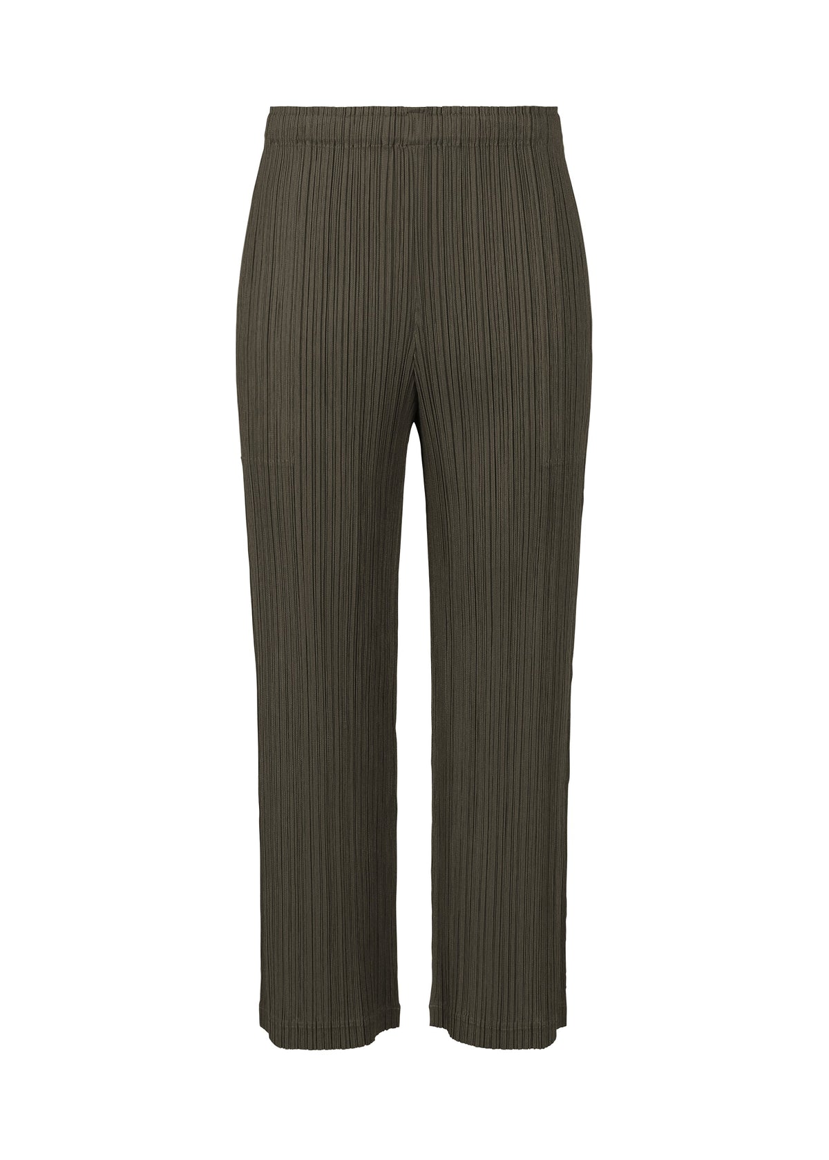 A product shot of the PLEATS PLEASE ISSEY MIYAKE THICKER BOTTOMS 2 trousers in steel grey (18).