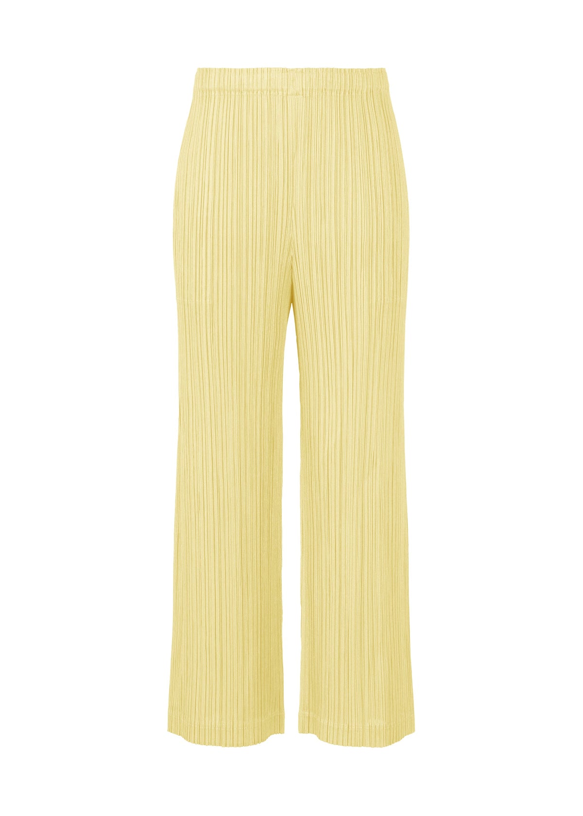 A product shot of the PLEATS PLEASE ISSEY MIYAKE THICKER BOTTOMS 2 trousers in cream (04).