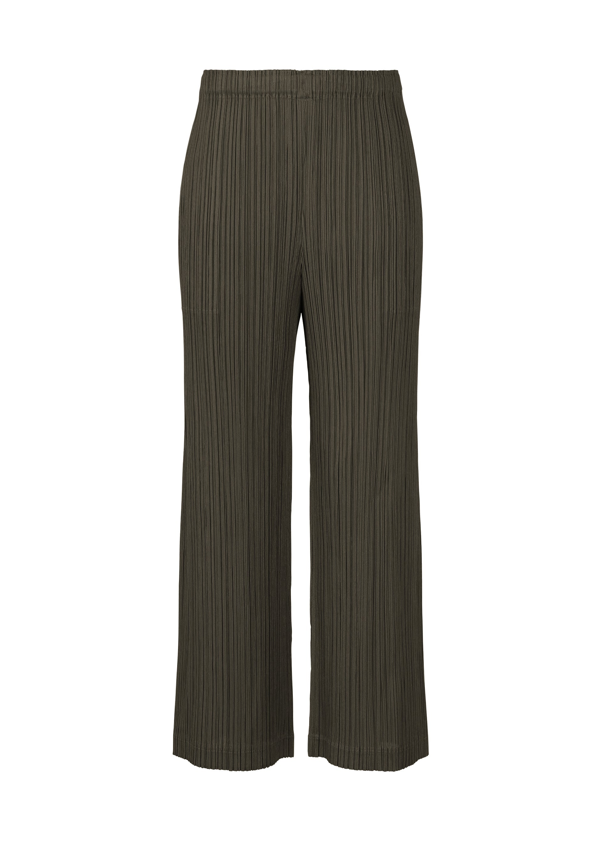 A product shot of the PLEATS PLEASE ISSEY MIYAKE THICKER BOTTOMS 2 trousers in steel grey (18).