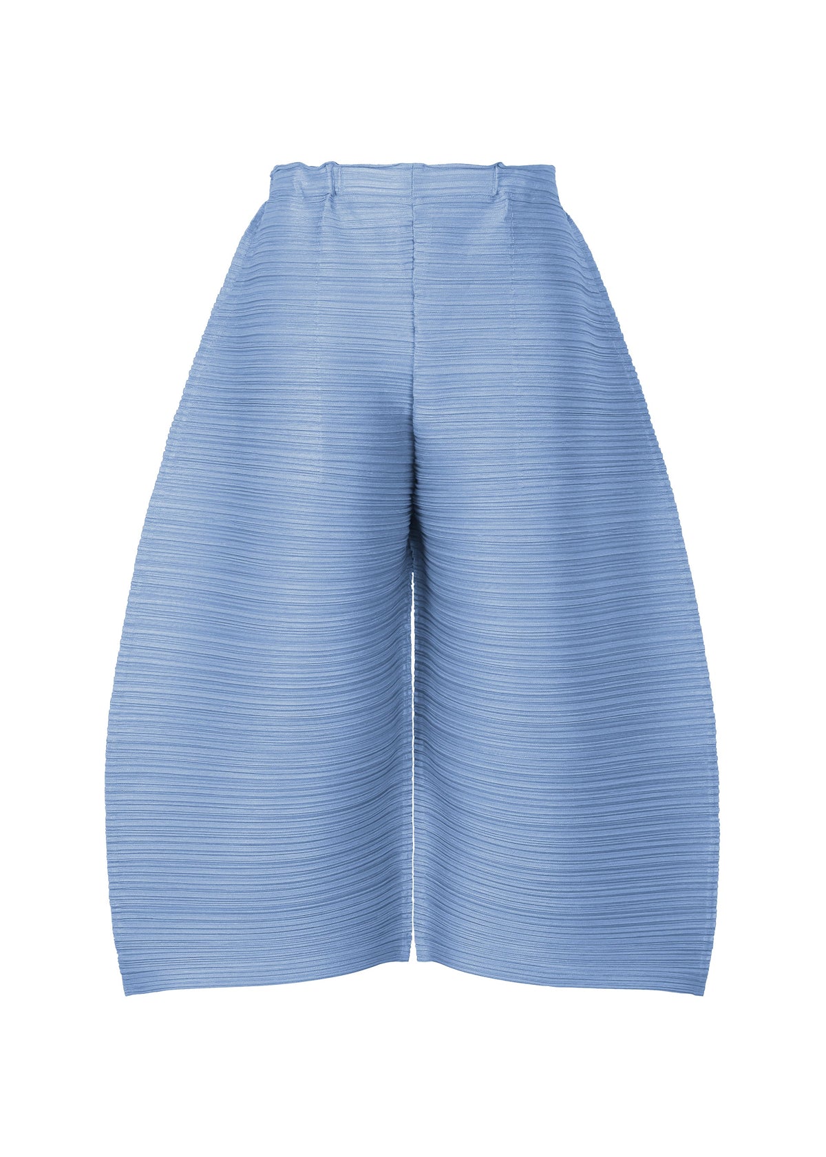 A product shot of the PLEATS PLEASE ISSEY MIYAKE THICKER BOTTOMS 2 trousers in light blue (70).