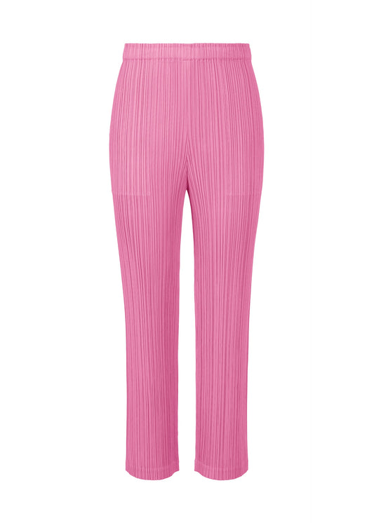 A product shot of the PLEATS PLEASE ISSEY MIYAKE LOOP BOTTOMS trousers in pink (22).