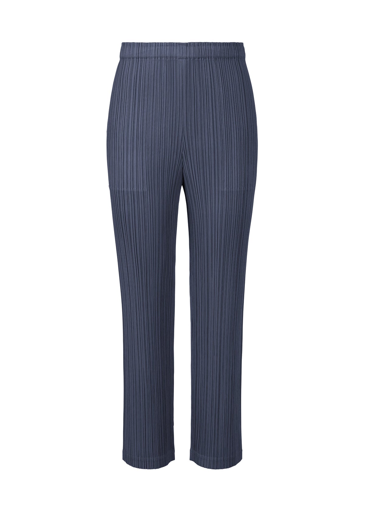 A product shot of the PLEATS PLEASE ISSEY MIYAKE LOOP BOTTOMS trousers in navy blue (78).