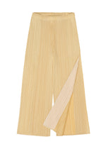 A detail shot of the PLEATS PLEASE ISSEY MIYAKE MERRY BICOLOR trousers.