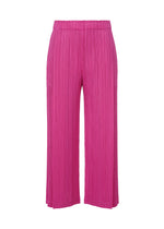 A product shot of the PLEATS PLEASE ISSEY MIYAKE LIGHT WAVE trousers in pink (22).