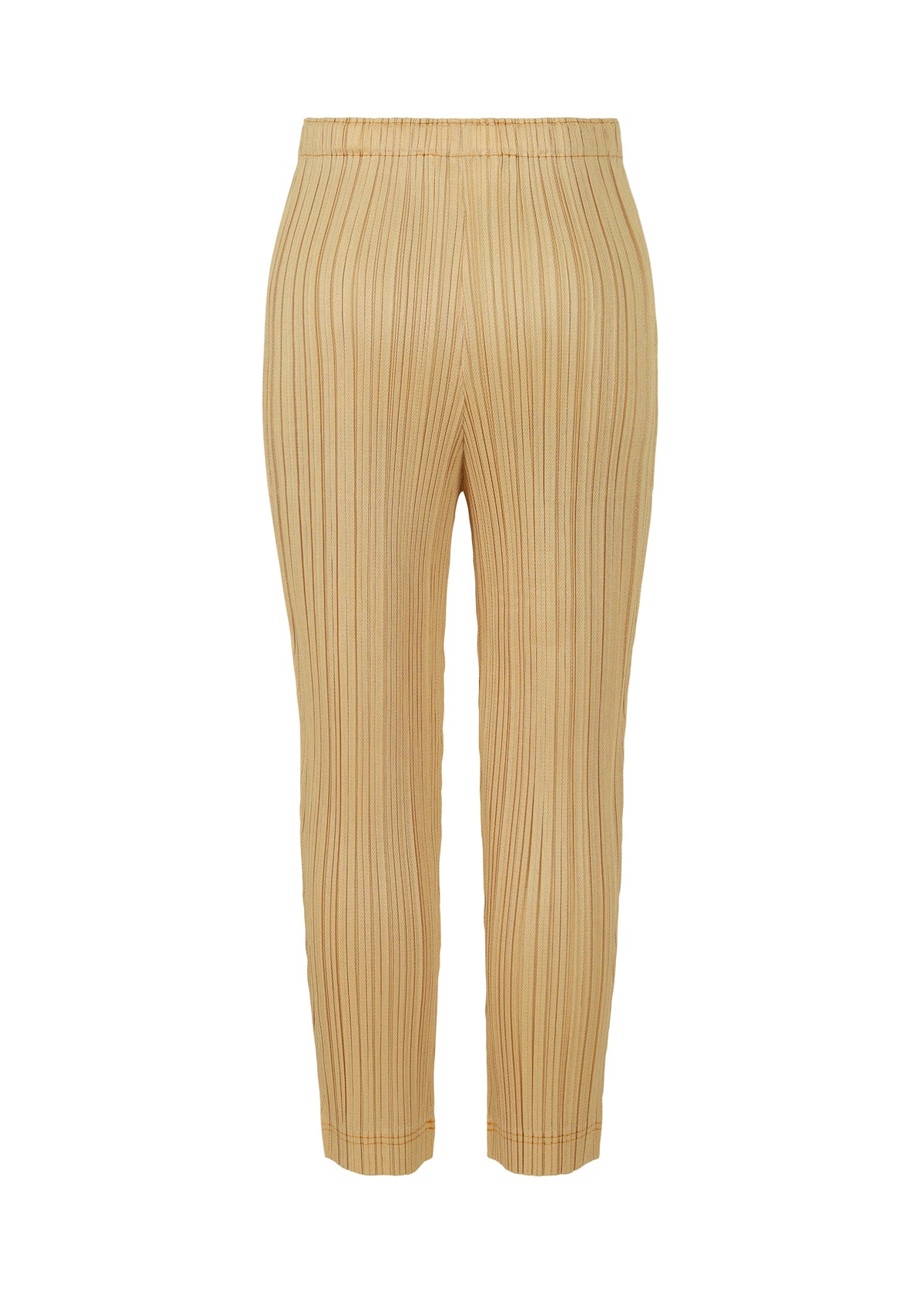 A detail shot of the PLEATS PLEASE ISSEY MIYAKE COTTON DENIM trousers.