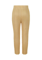 A detail shot of the PLEATS PLEASE ISSEY MIYAKE COTTON DENIM trousers.