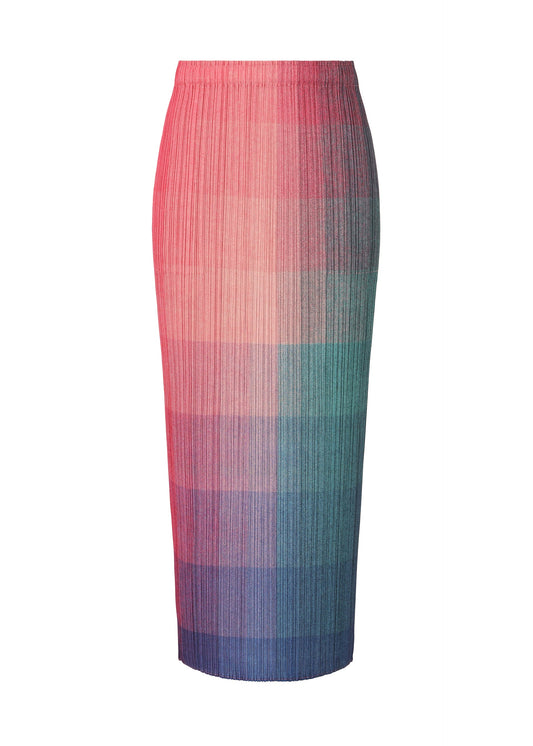 A product shot of the PLEATS PLEASE ISSEY MIYAKE PHOTON skirt in pink (22).