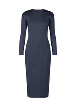 A product shot of the PLEATS PLEASE ISSEY MIYAKE MONTHLY COLORS FEBRUARY dress in navy (75).