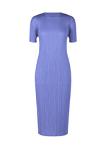 A product shot of the PLEATS PLEASE ISSEY MIYAKE MONTHLY COLORS MARCH dress in steel blue (74).