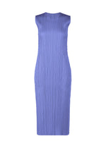 A product shot of the PLEATS PLEASE ISSEY MIYAKE MONTHLY COLORS MARCH dress in steel blue (74).