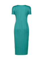 A detail shot of the PLEATS PLEASE ISSEY MIYAKE MONTHLY COLORS : JUNE dress.