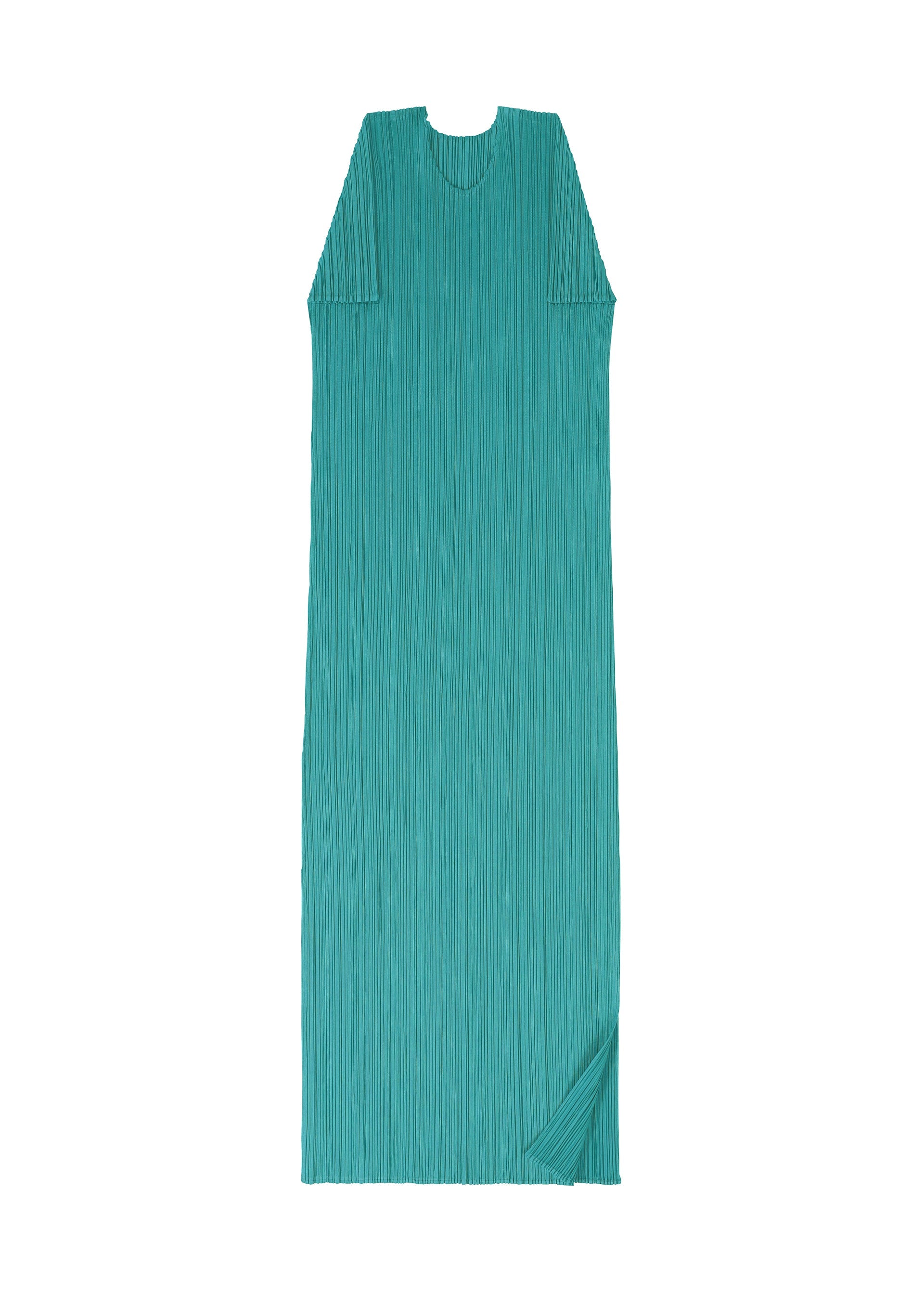 A detail shot of the PLEATS PLEASE ISSEY MIYAKE MONTHLY COLORS : JUNE dress.