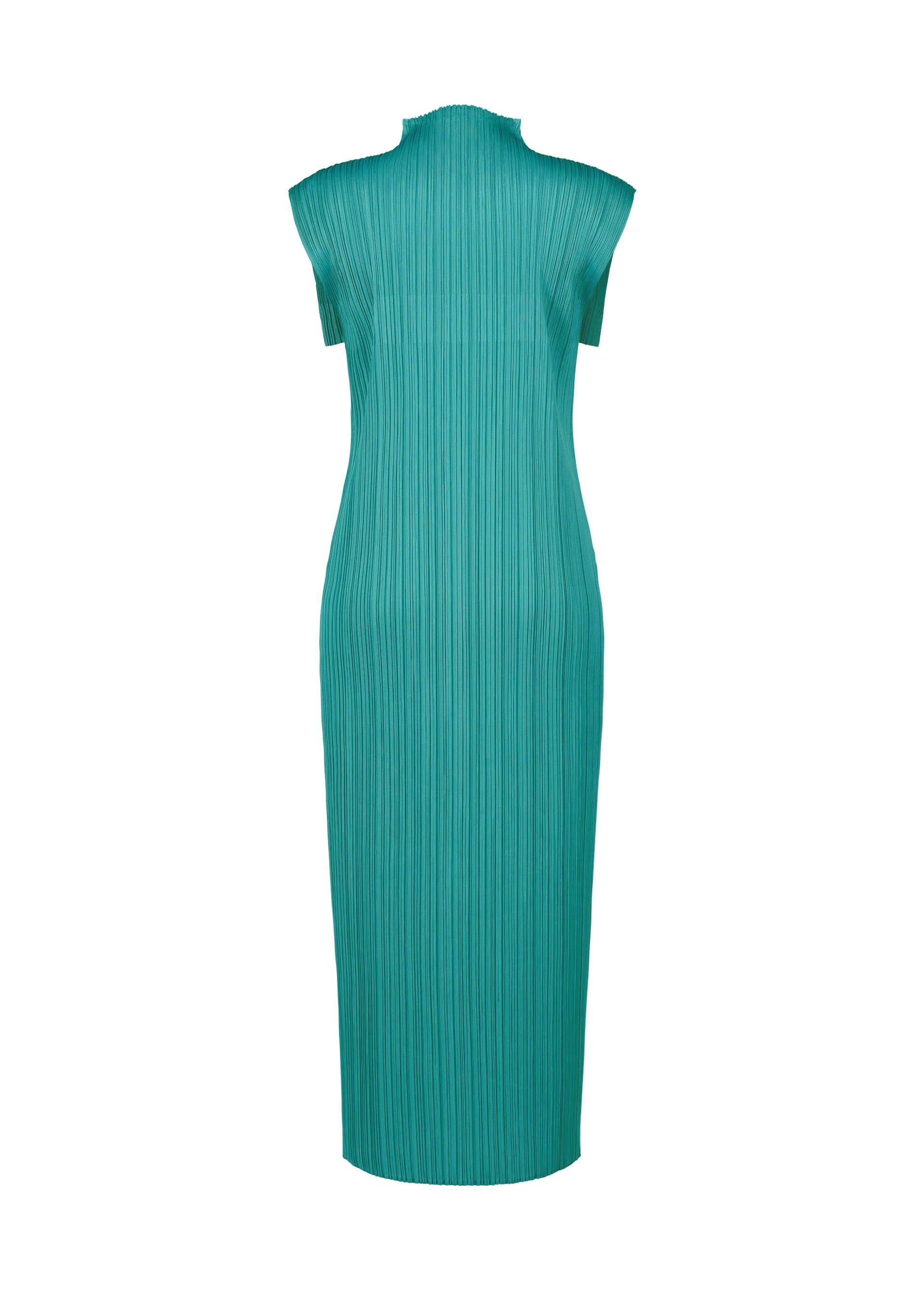 A detail shot of the PLEATS PLEASE ISSEY MIYAKE MONTHLY COLORS : JUNE dress.