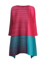 A product shot of the PLEATS PLEASE ISSEY MIYAKE PHOTON BOUNCE dress in pink x blue (96).