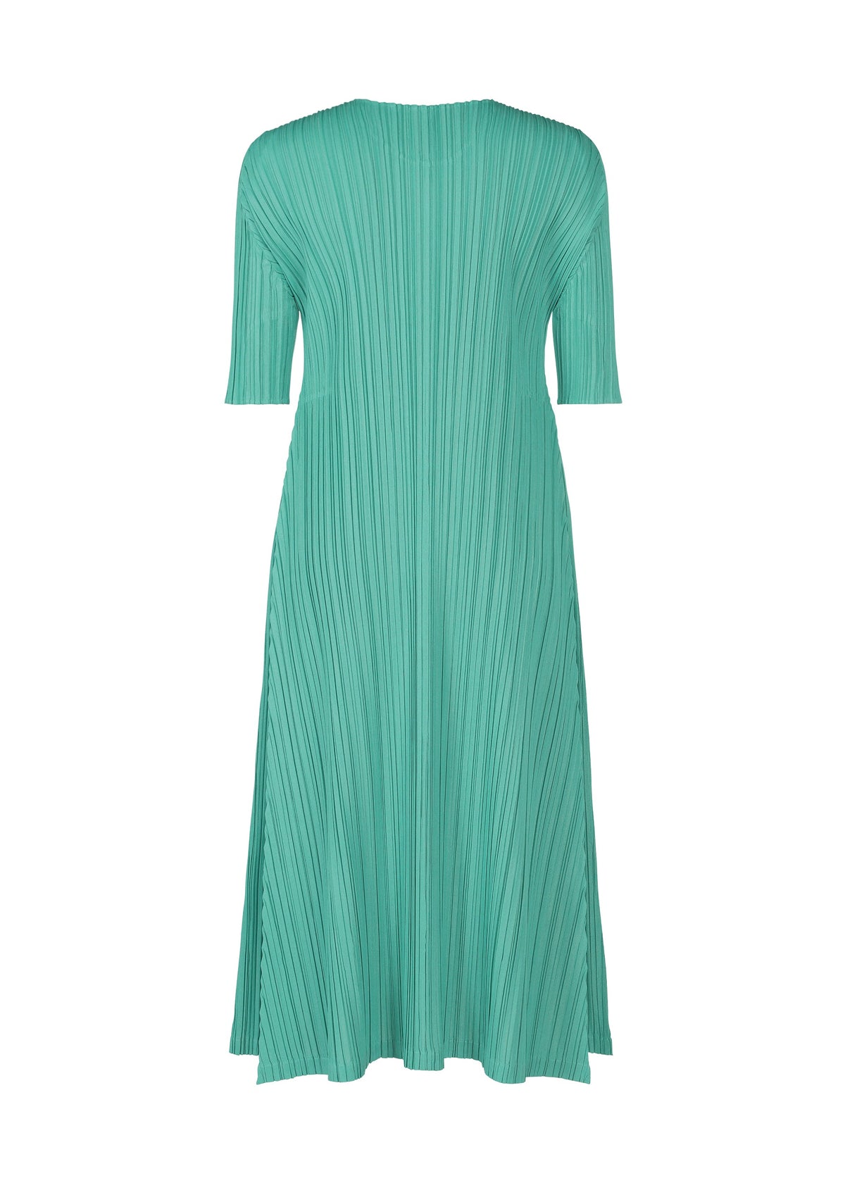 A detail shot of the PLEATS PLEASE ISSEY MIYAKE MELLOW PLEATS dress.