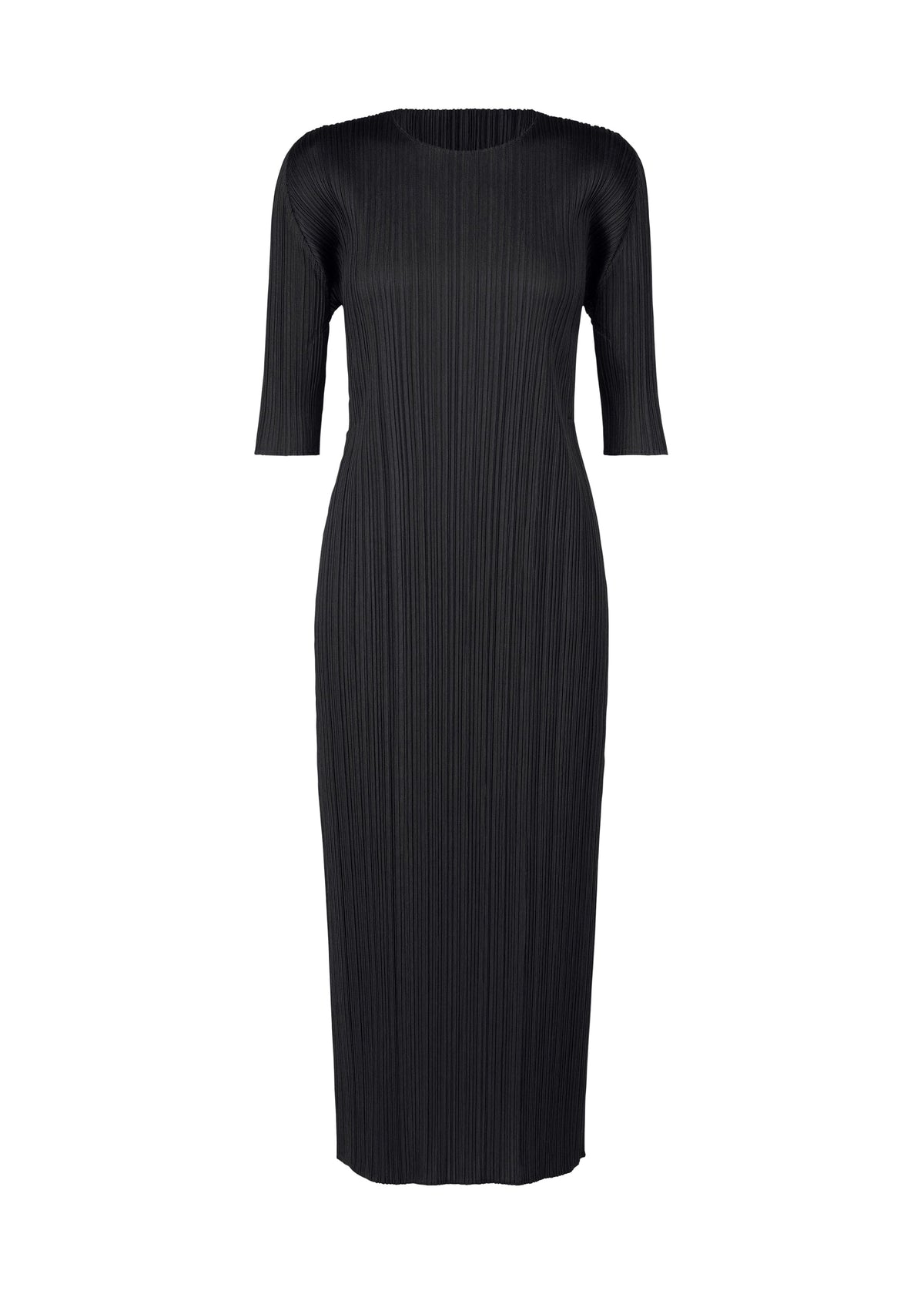 A product shot of the PLEATS PLEASE ISSEY MIYAKE MERRY BICOLOR dress in black (15).