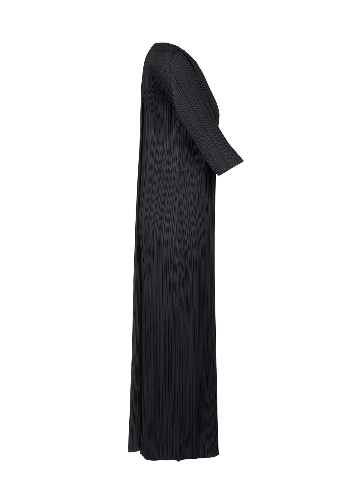 A detail shot of the PLEATS PLEASE ISSEY MIYAKE MERRY BICOLOR dress.