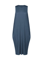A product shot of the PLEATS PLEASE ISSEY MIYAKE LAMP SHADE dress in navy blue (78).