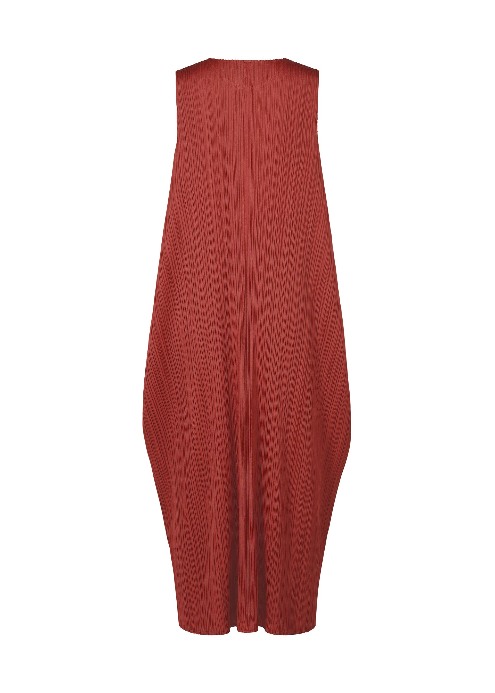 A detail shot of the PLEATS PLEASE ISSEY MIYAKE LAMP SHADE dress.