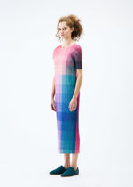 A model wears the PLEATS PLEASE ISSEY MIYAKE PHOTON dress.