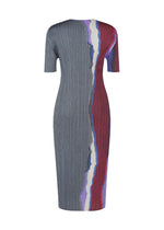 A detail shot of the PLEATS PLEASE ISSEY MIYAKE GRAINY COLORS dress.