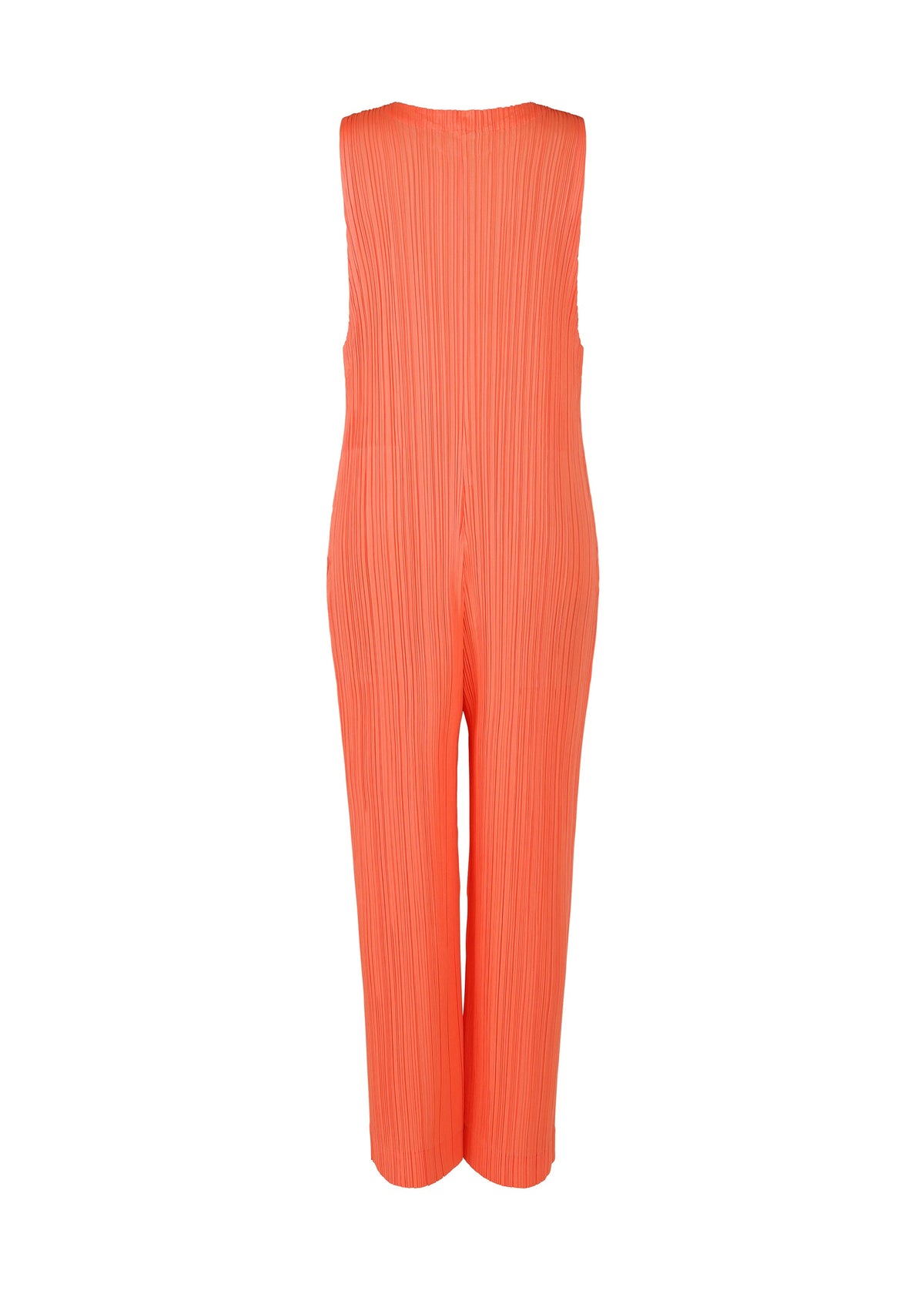 A detail shot of the PLEATS PLEASE ISSEY MIYAKE MONTHLY COLORS MAY jumpsuit.