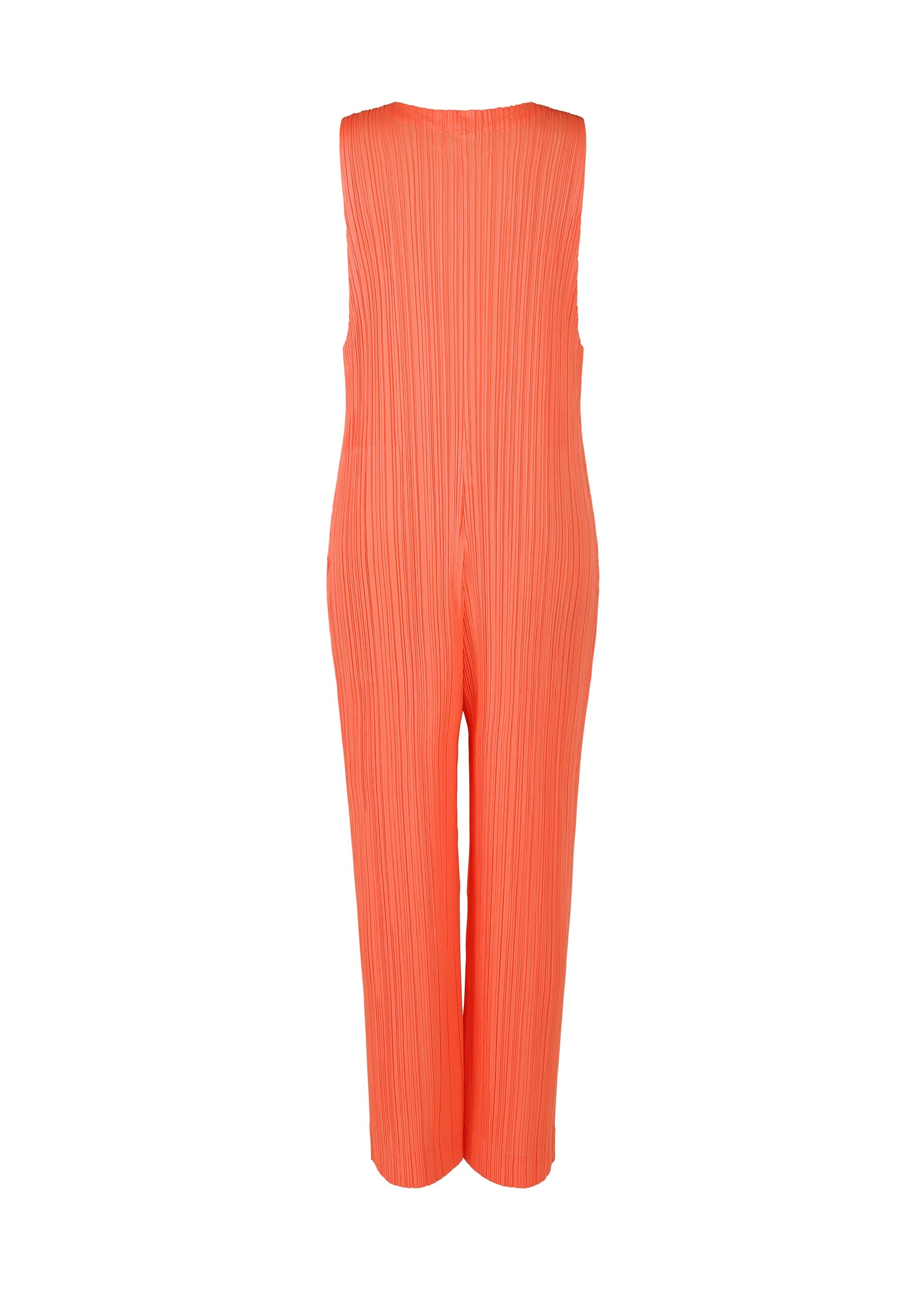 A detail shot of the PLEATS PLEASE ISSEY MIYAKE MONTHLY COLORS MAY jumpsuit.