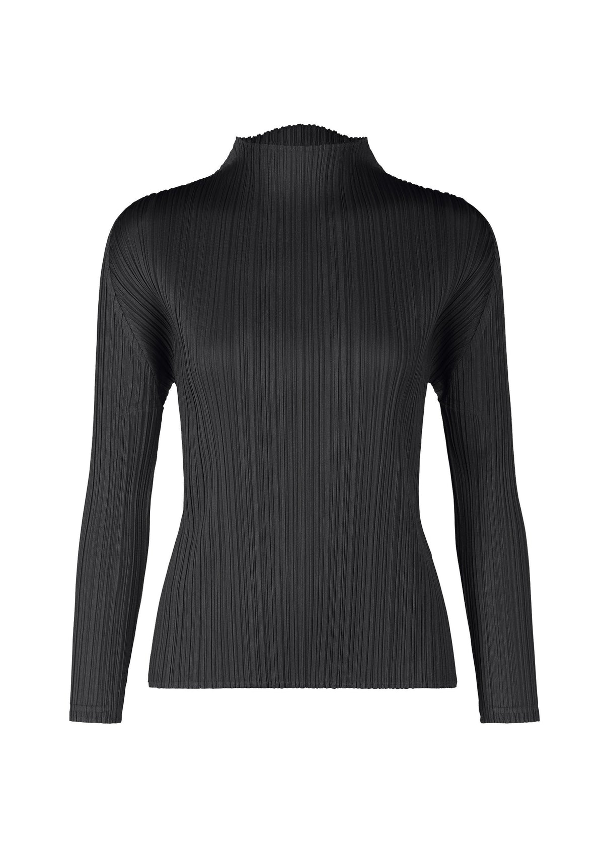 A product shot of the PLEATS PLEASE ISSEY MIYAKE MONTHLY COLORS FEBRUARY top in black (15).