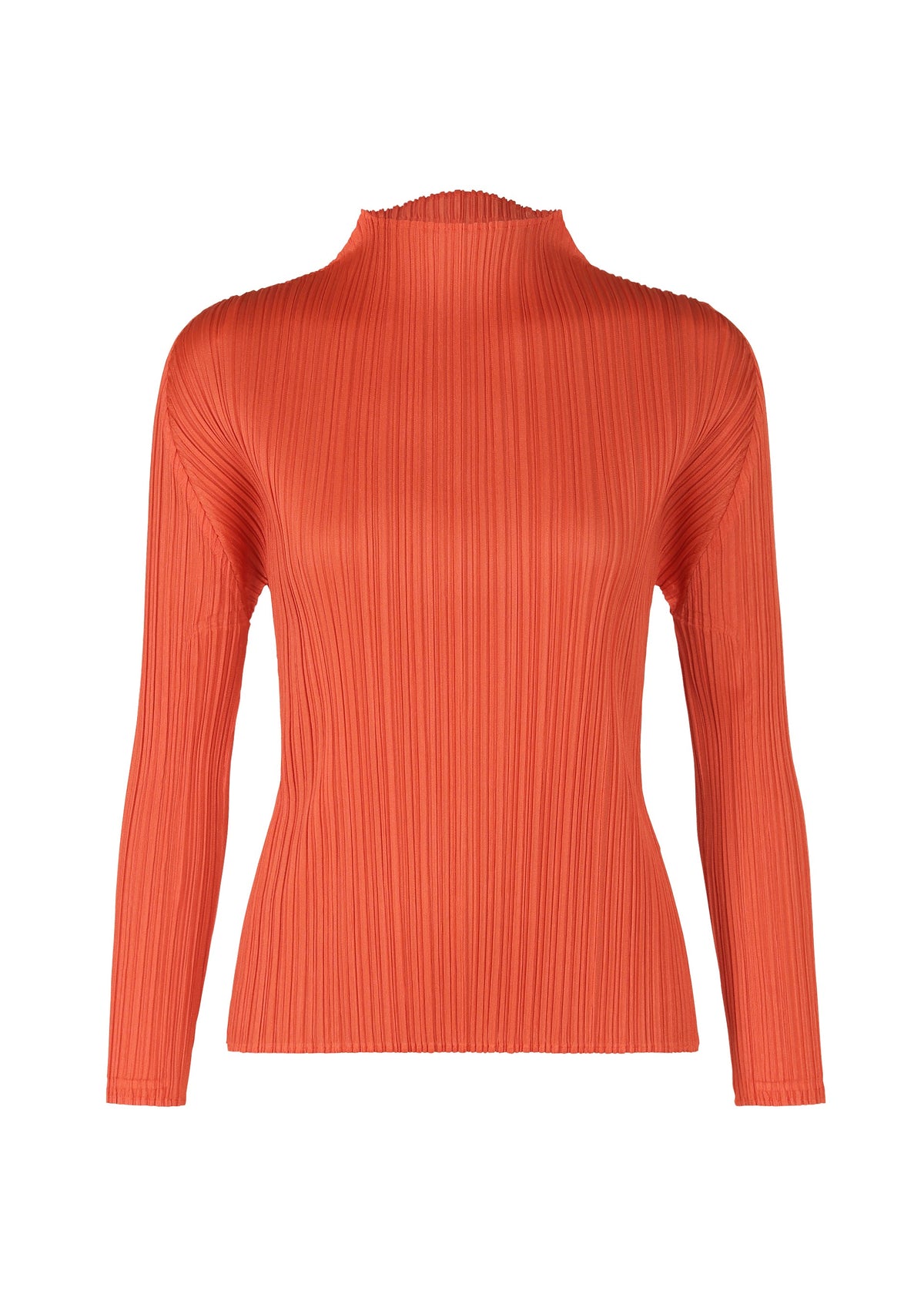 A product shot of the PLEATS PLEASE ISSEY MIYAKE MONTHLY COLORS FEBRUARY top in red (24).