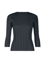A product shot of the PLEATS PLEASE ISSEY MIYAKE MELLOW PLEATS top in blue black (14).
