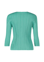 A detail shot of the PLEATS PLEASE ISSEY MIYAKE MELLOW PLEATS top.