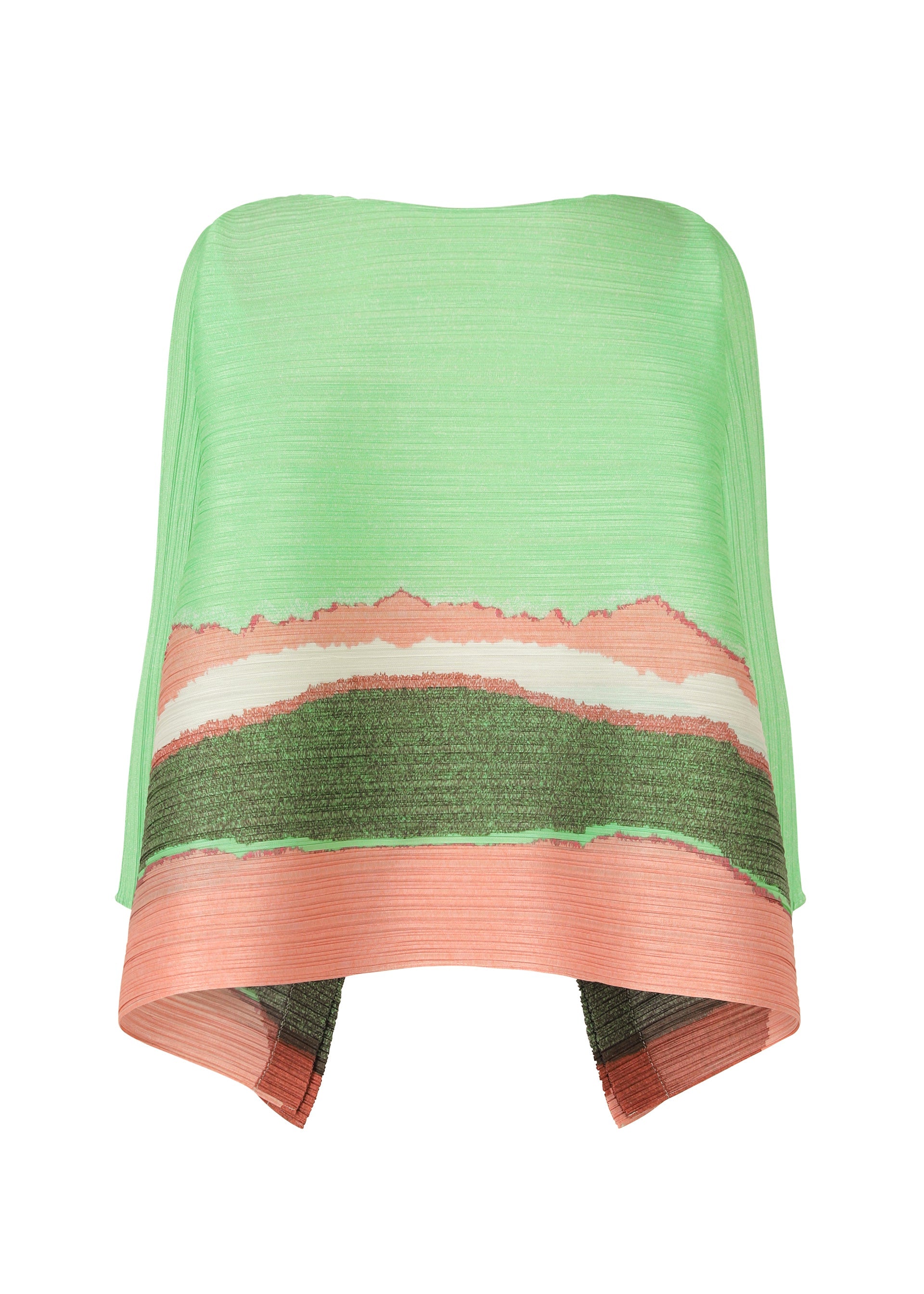 A detail shot of the PLEATS PLEASE ISSEY MIYAKE GRAINY COLORS top.