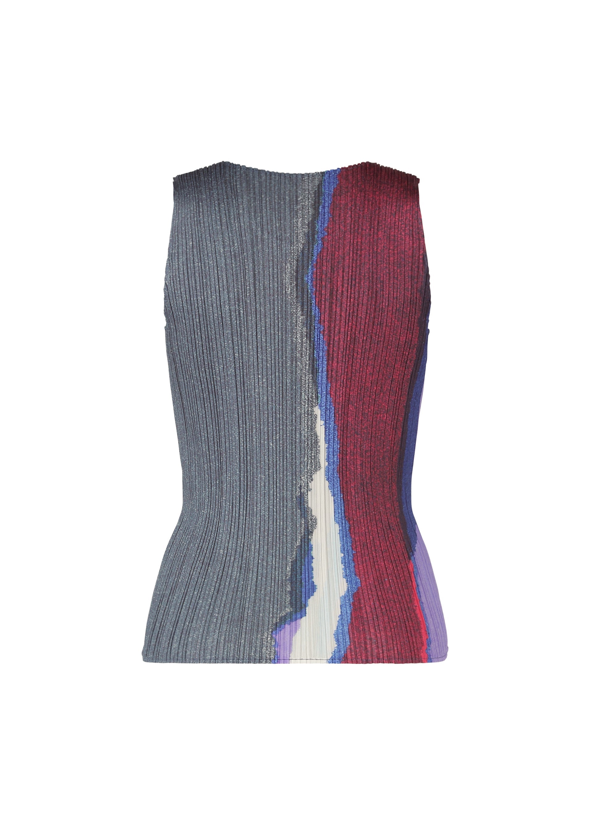 A detail shot of the PLEATS PLEASE ISSEY MIYAKE GRAINY COLORS top.