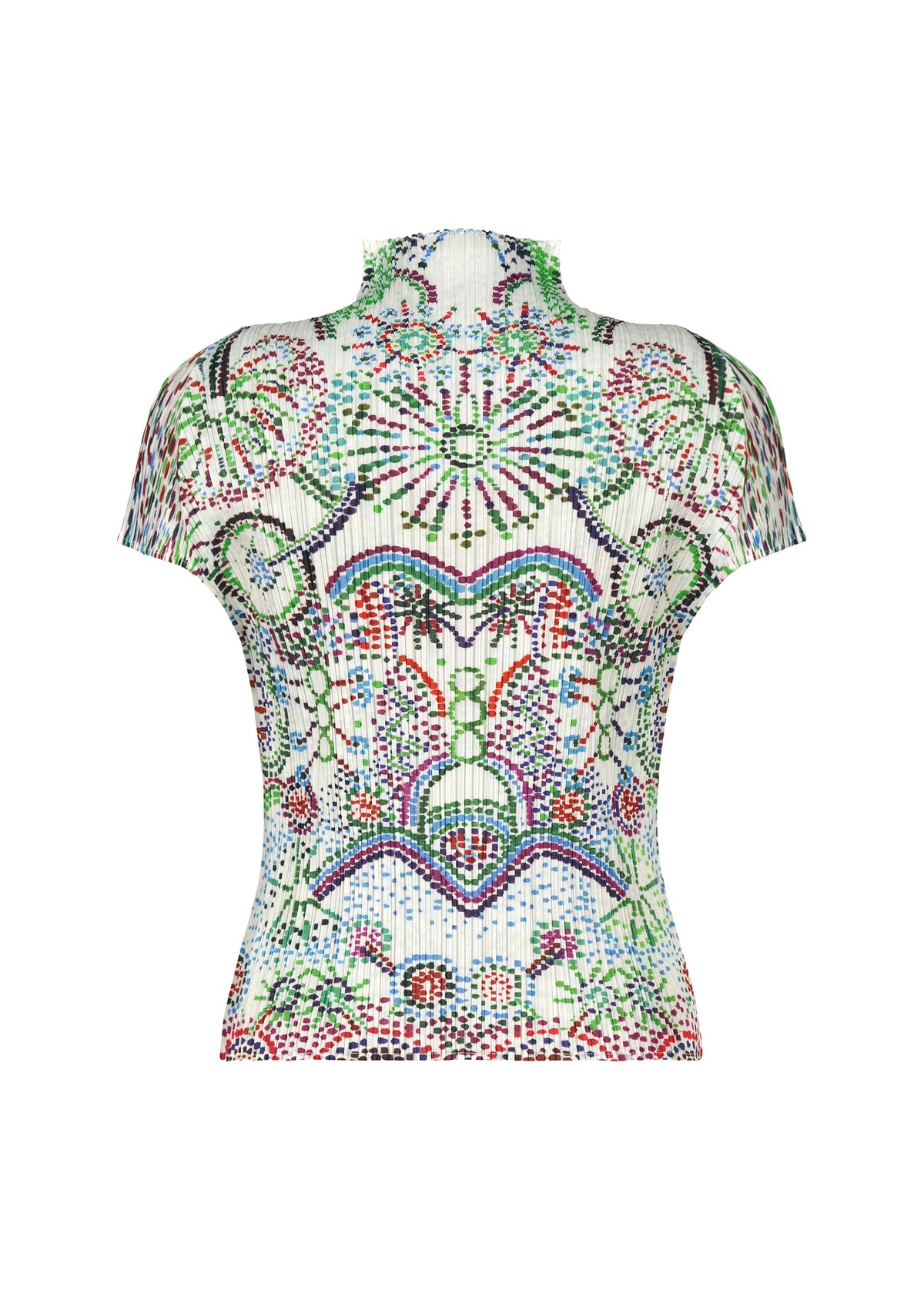 A detail shot of the PLEATS PLEASE ISSEY MIYAKE LIGHT FESTIVAL top.