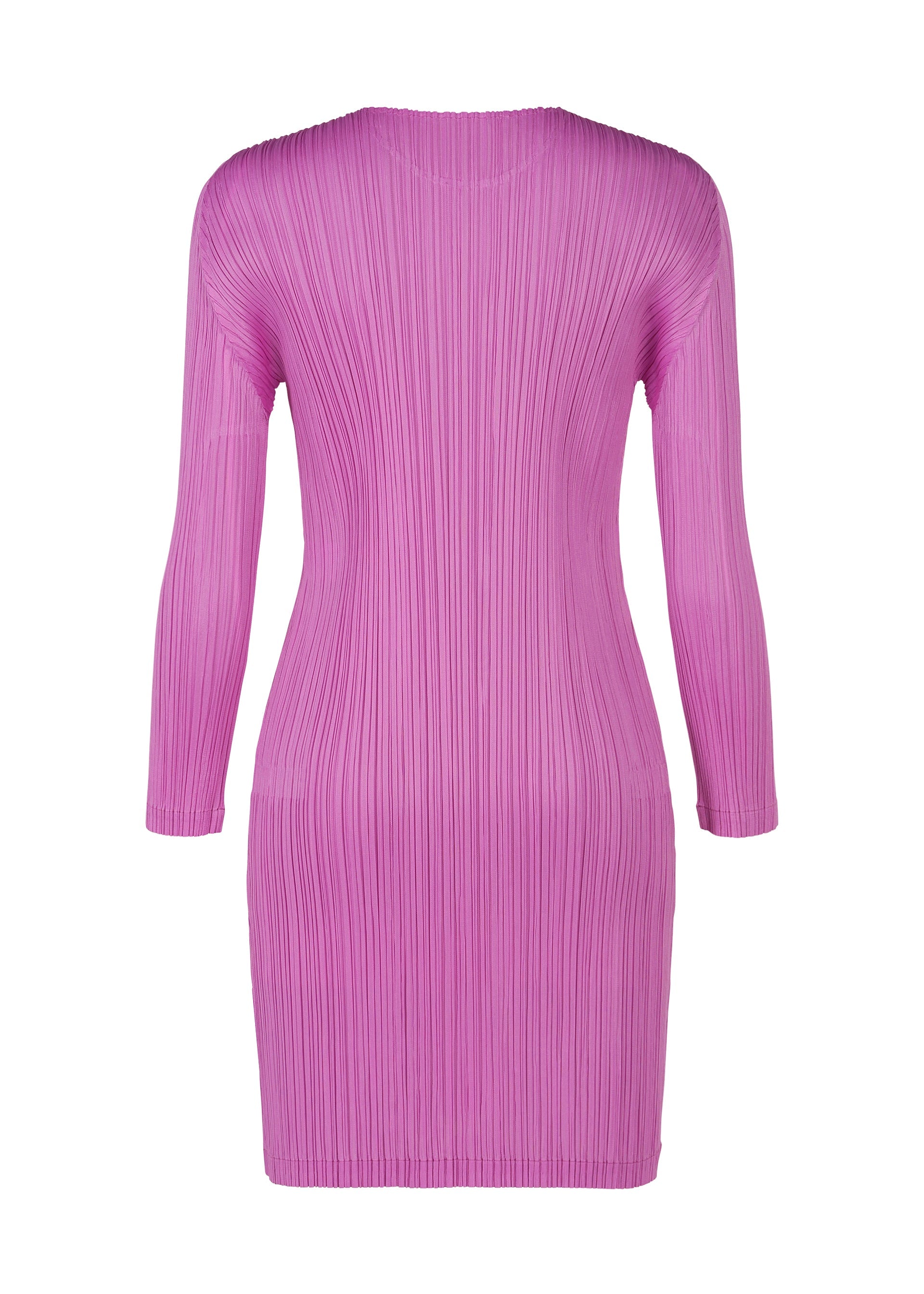A detail shot of the PLEATS PLEASE ISSEY MIYAKE MONTHLY COLORS JANUARY tunic.