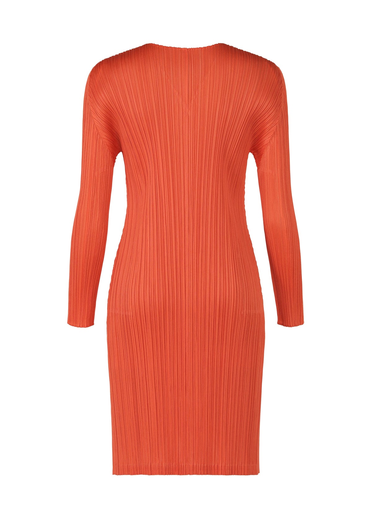 A detail shot of the PLEATS PLEASE ISSEY MIYAKE MONTHLY COLORS FEBRUARY tunic.