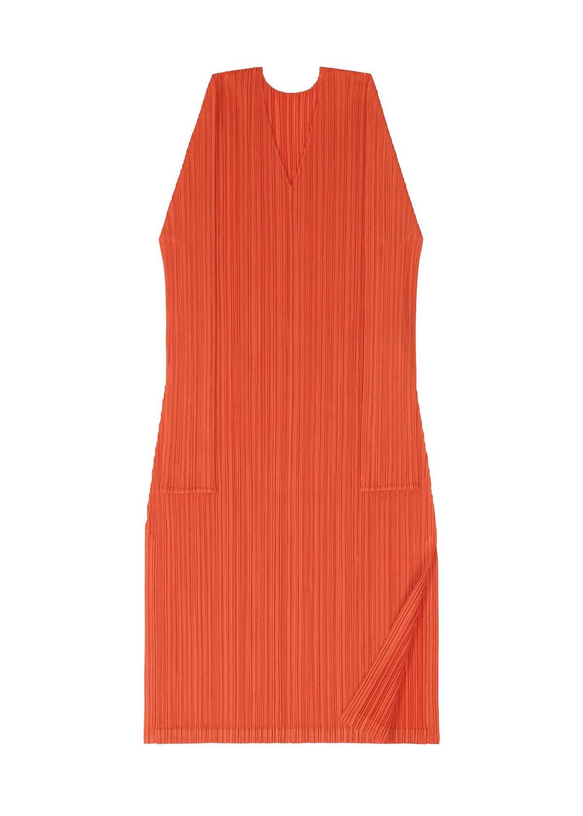 A detail shot of the PLEATS PLEASE ISSEY MIYAKE MONTHLY COLORS FEBRUARY tunic.