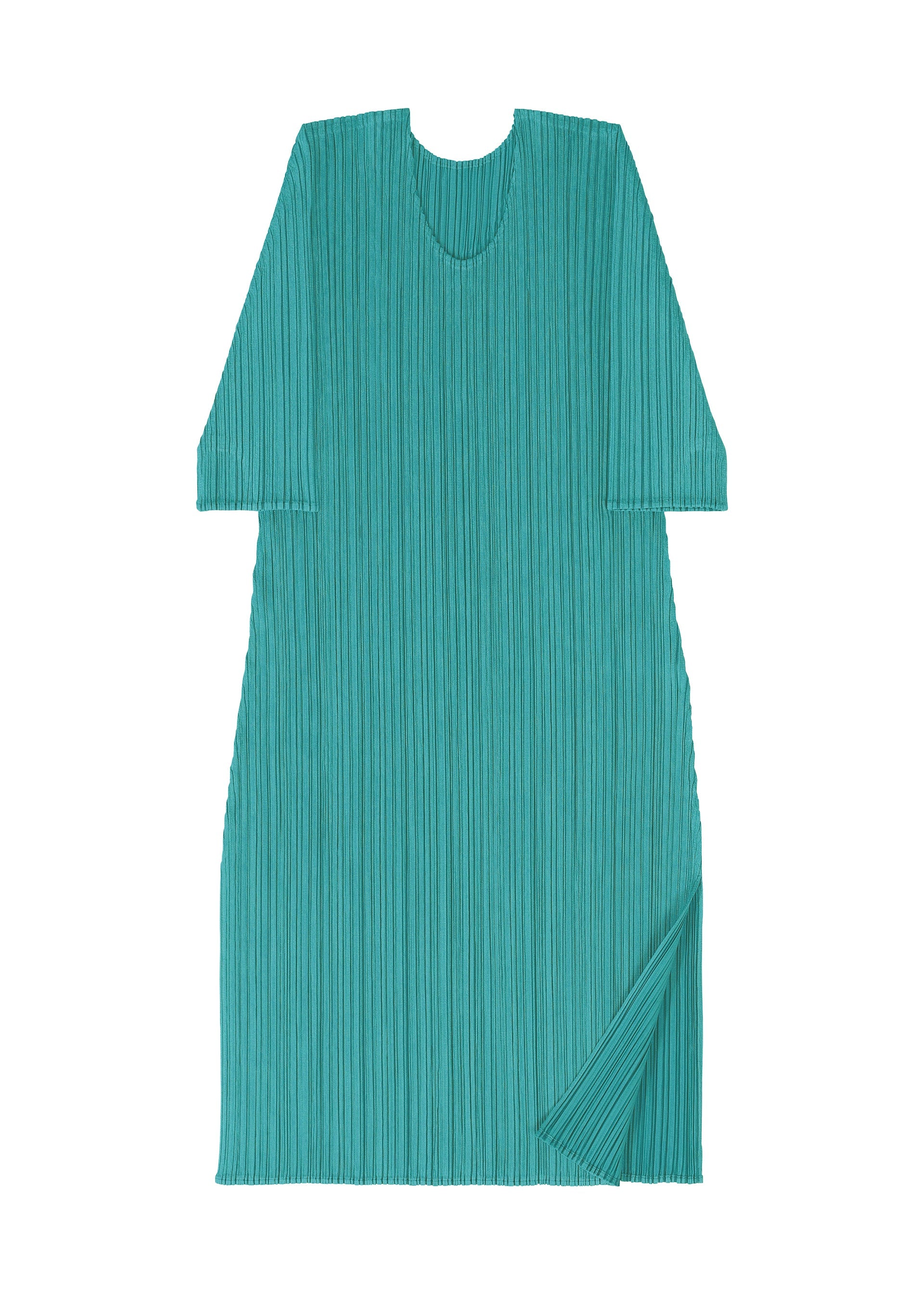 A detail shot of the PLEATS PLEASE ISSEY MIYAKE MONTHLY COLORS : JUNE tunic.