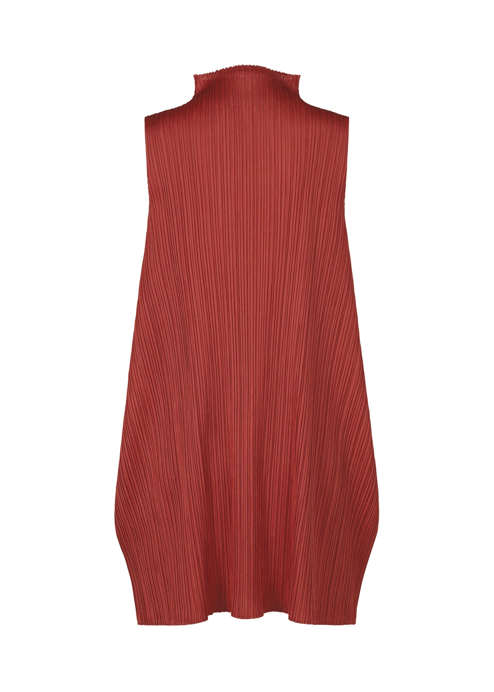 A detail shot of the PLEATS PLEASE ISSEY MIYAKE LAMP SHADE tunic.